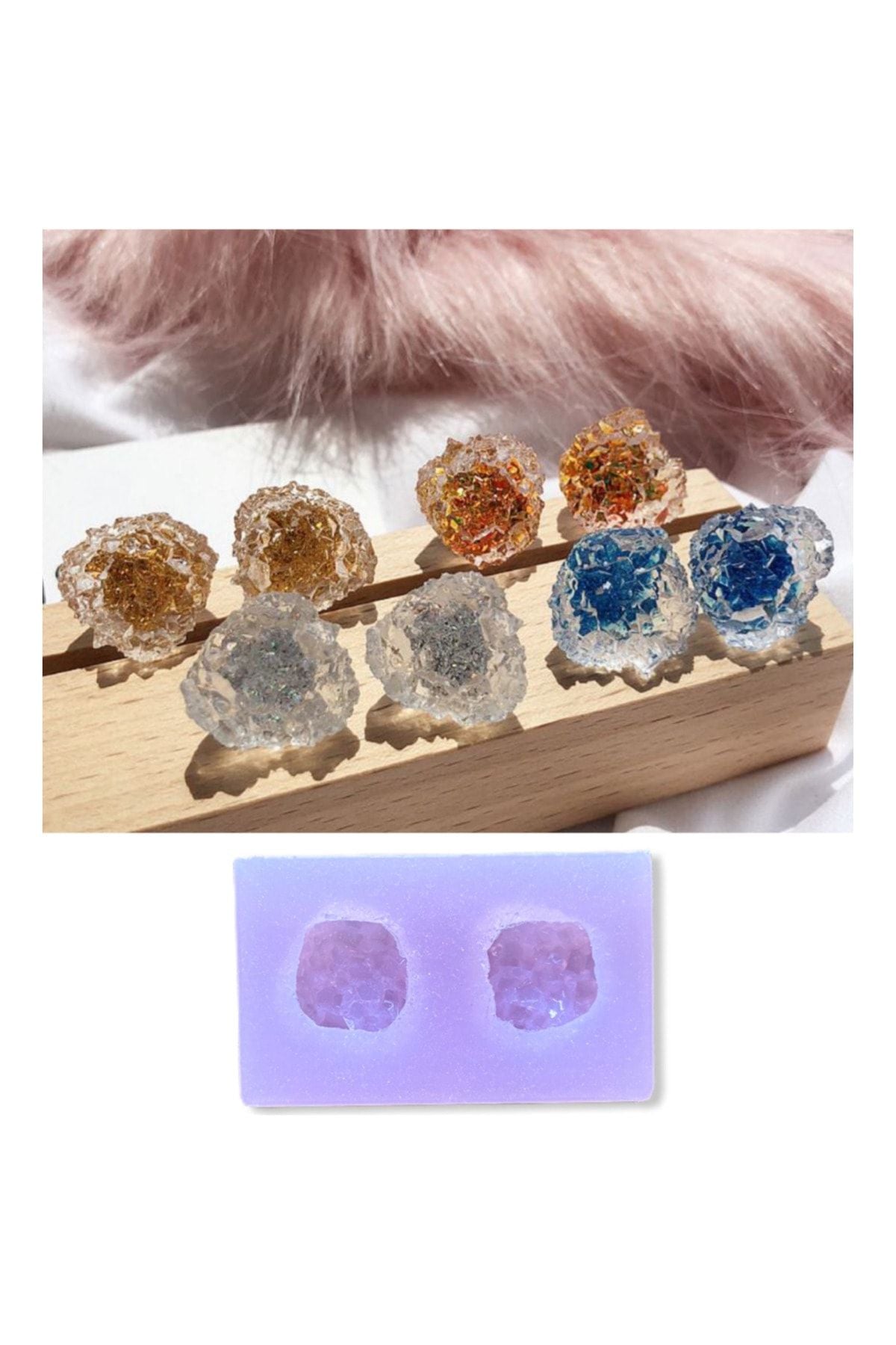 Epoxy Silicone Mold - Epoxy Mold - Resin Crystal Necklace - Earring Silicone Mold,.