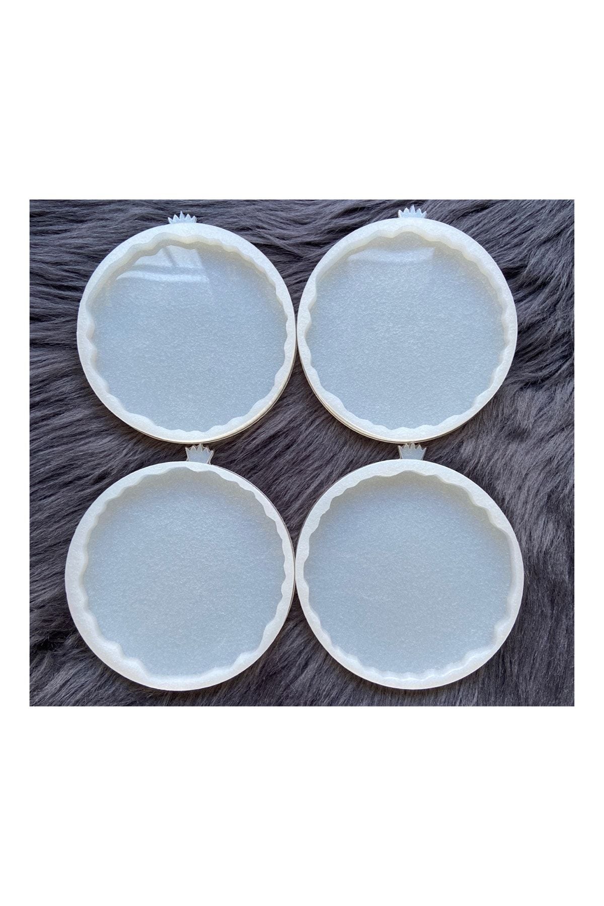 4 Geode Epoxy Coaster Mold, Epoxy Resin Silicone Mold