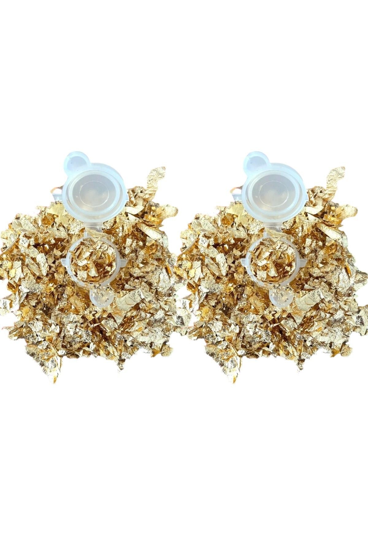 2 PCS Epoxy Gold Broken Foil Decoration, Candle Decoration, Nail Makeup Decoration, Gold Leaf