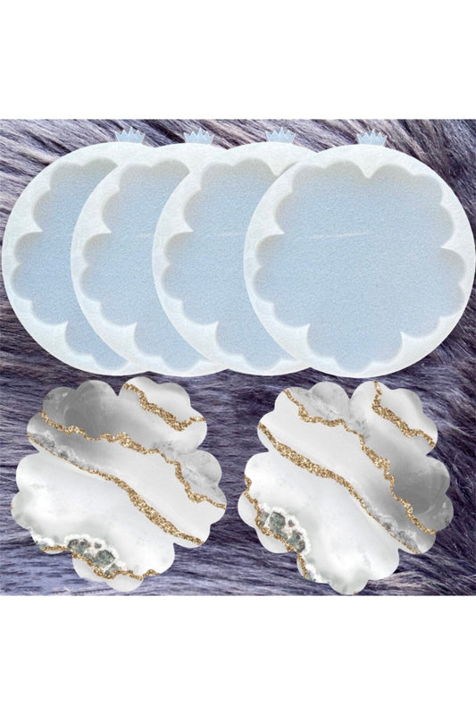 Epoxy Resin Flower Coaster Mold Set (4pcs)