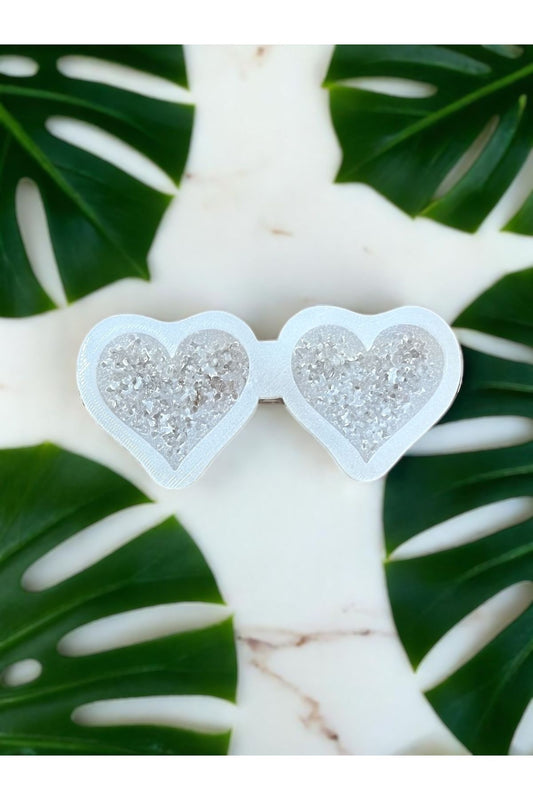 2 Heart 3cm Epoxy Silicone Mold Epoxy Resin Heart Crystal Necklace Keychain Mold 4.5cm