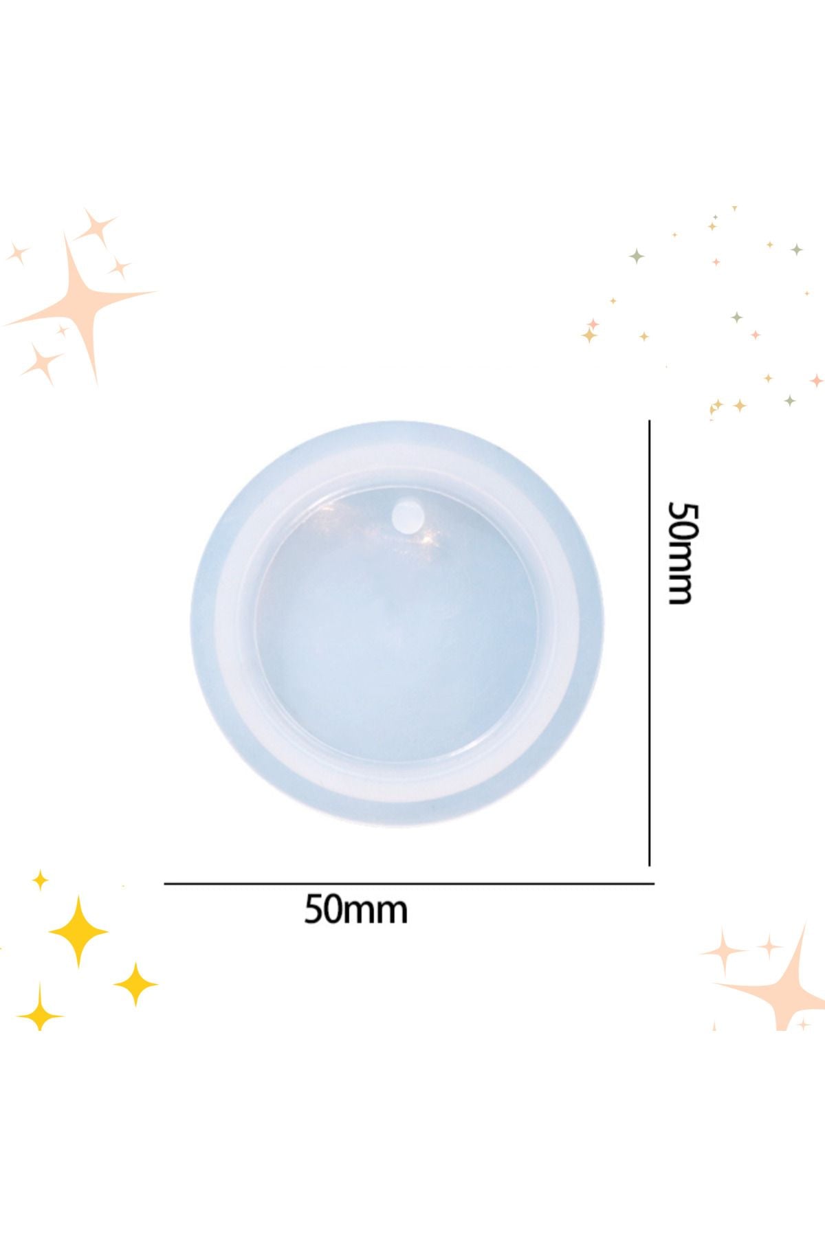 Hole Round 5cm Necklace Keychain Silicone Mold Epoxy Resin Mold
