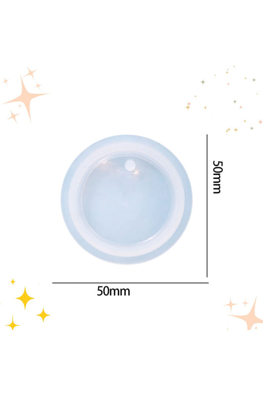 Hole Round 5cm Necklace Keychain Silicone Mold Epoxy Resin Mold