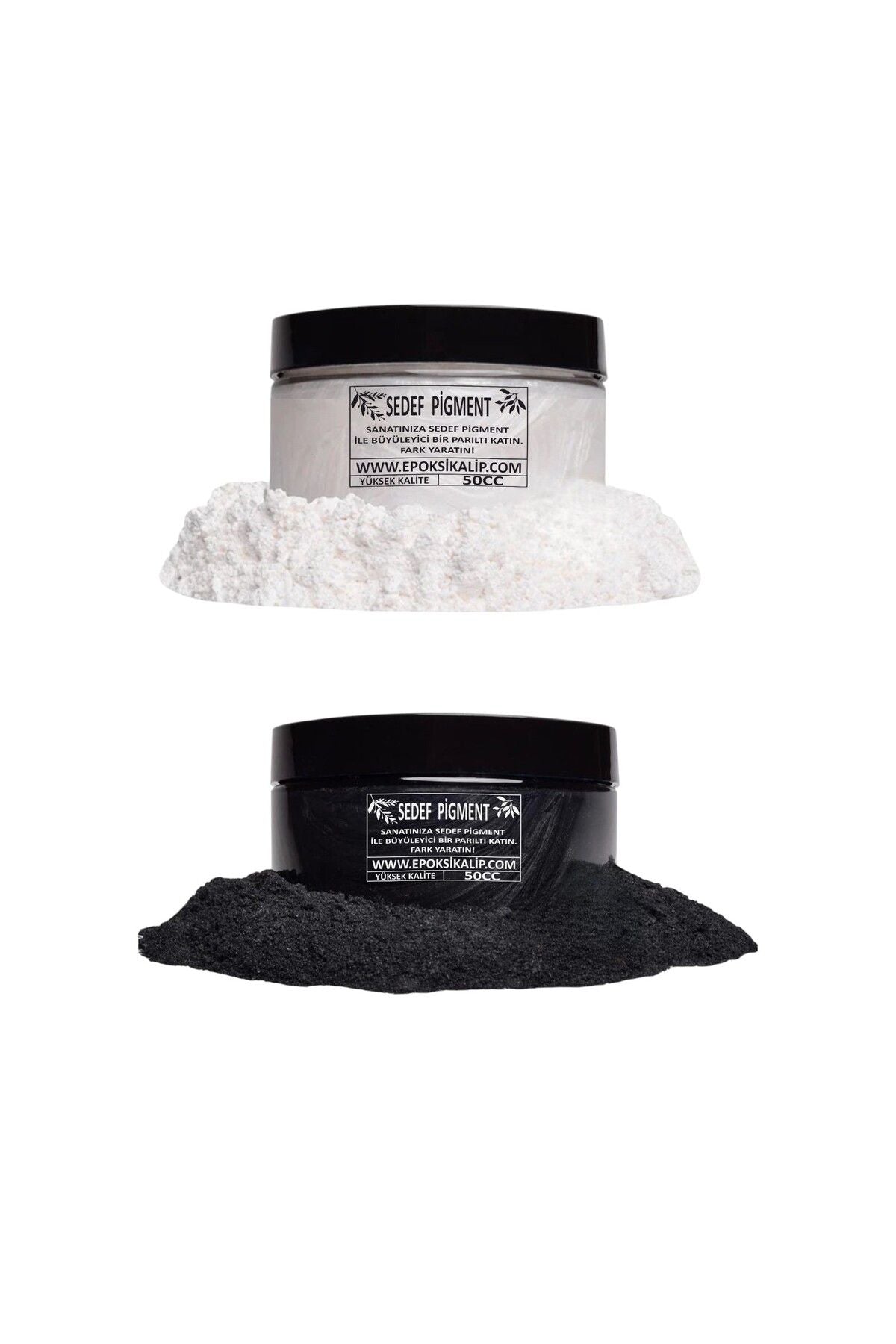 Epoxy Resin Pearl Black White Pigment Paint Set – 50cc X 2 Pieces, Vivid Color and Brightness