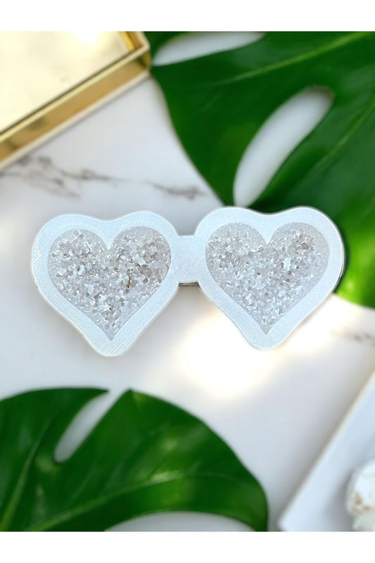 2 Heart Crystal Epoxy Silicone Mold Epoxy Resin Heart Crystal Necklace Keychain Mold 4.5cm