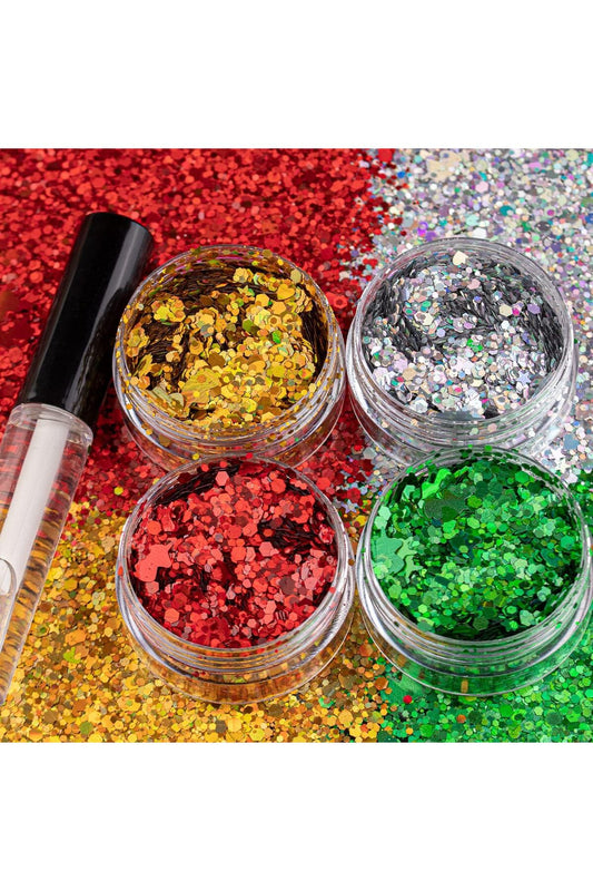 Epoxy 4x10ml Chunky Glitter Set Face Body Chunky Glitter