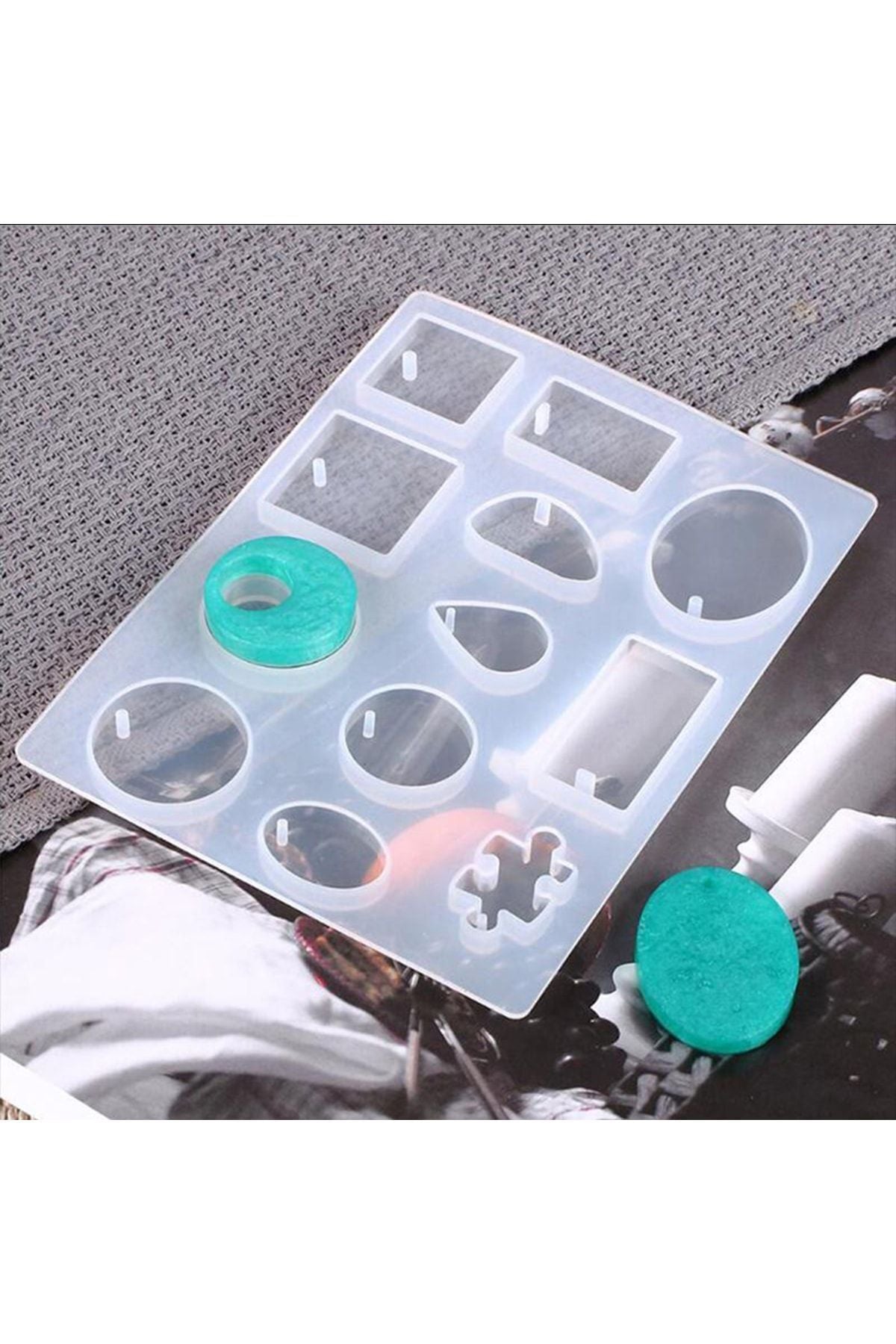Epoxy Multi Silicone Mold 12 Designs, Epoxy Mold Set, Resin Silicone Mold