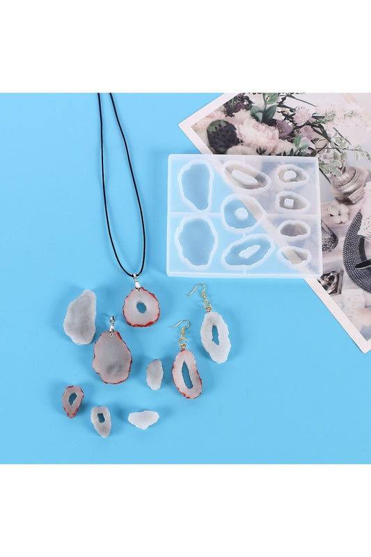 Epoxy Mold Epoxy Resin Silicone Mold 9 Crystal Edge 9 Necklace Keychain Mold