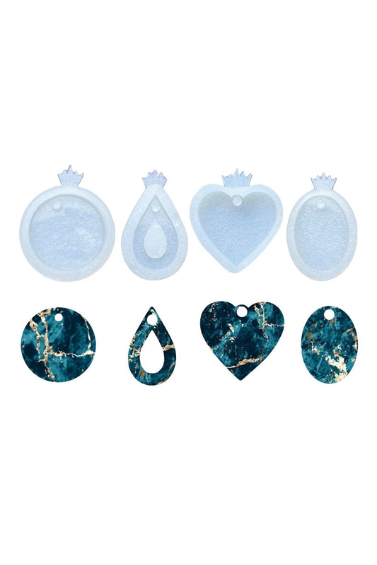 Epoxy Necklace & Keychain Silicone Mold Set, Epoxy Starter Set Epoxy Mold