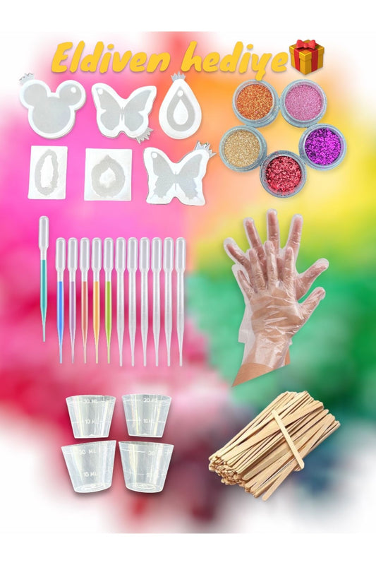 Epoxy Starter Kit 32 Pieces, Epoxy Mold, Transparent Epoxy Resin Mold, Epoxy Materials