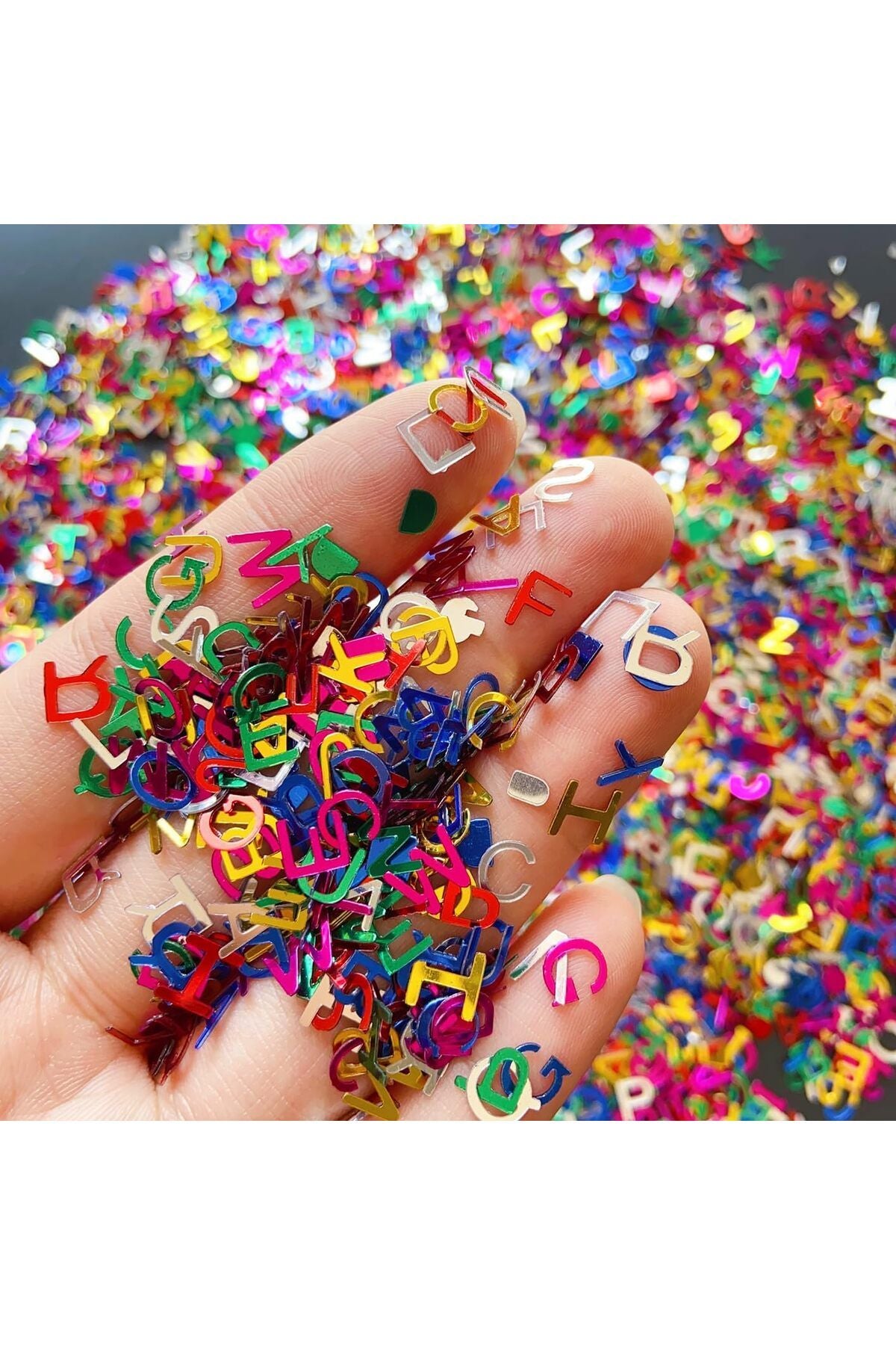 Epoxy Hologram Letter Glitter 10gr, Epoxy Resin Alphabet Holographic Nail Makeup Decoration Material