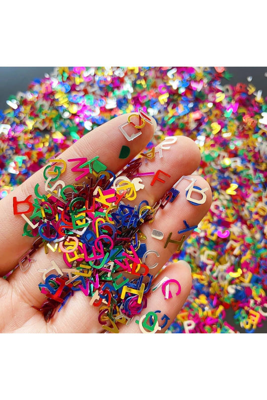 Epoxy Hologram Letter Glitter 10gr, Epoxy Resin Alphabet Holographic Nail Makeup Decoration Material