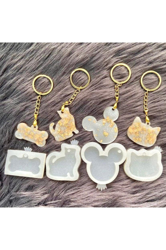 Epoxy Resin Cat & Bone Silicone Mold Set, Soy Candle Mold, Scented Stone Mold