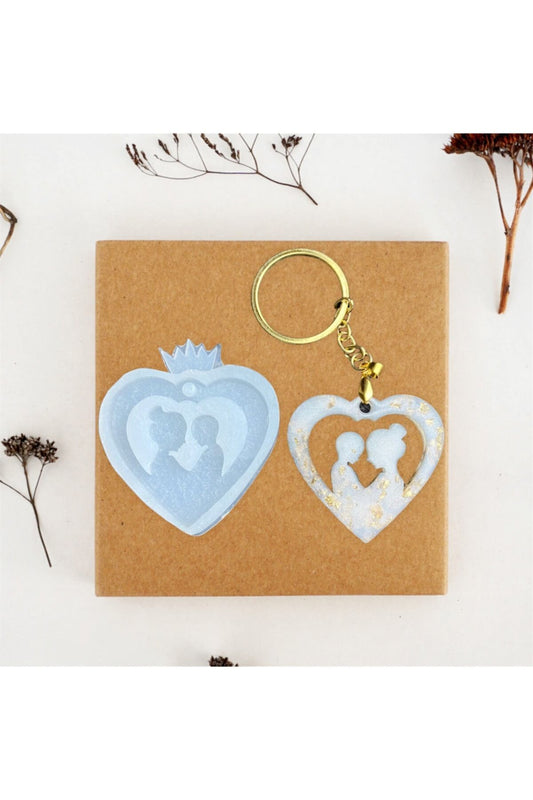 Mother Child Necklace Keychain Epoxy Mold, Ck