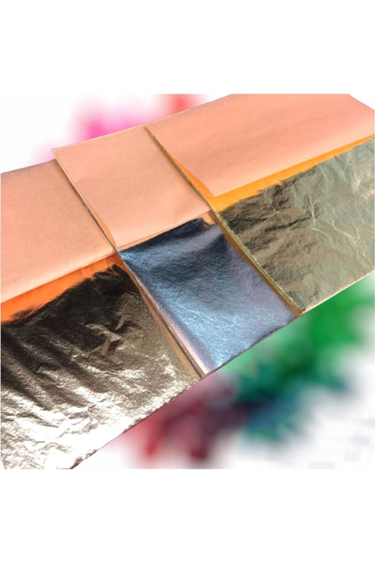 Epoxy Resin Gold Copper Silver Leaf Foil Set 15 Pages