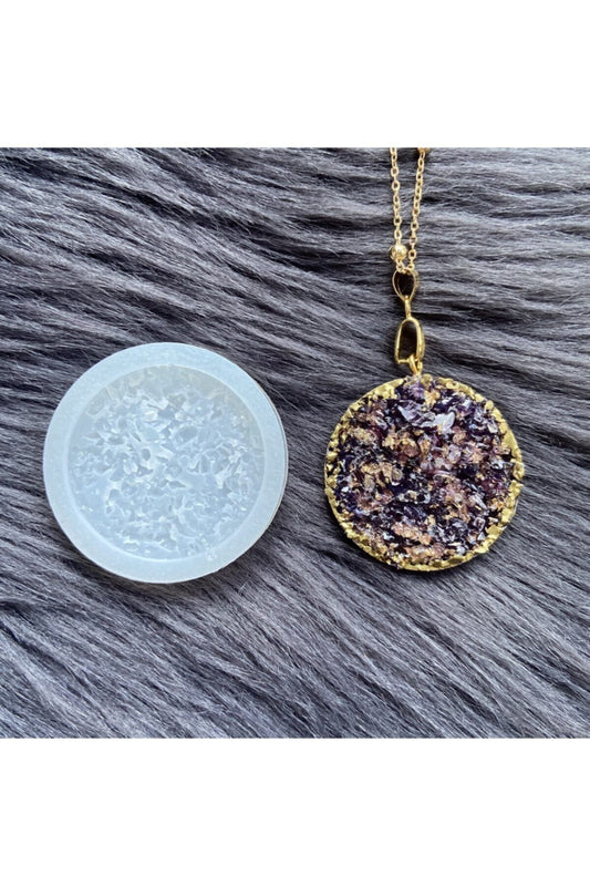 Epoxy Silicone Mold Epoxy Resin Round Crystal Necklace Keychain Mold