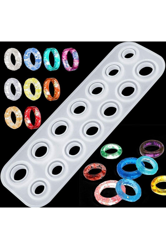 Epoxy Silicone 14 Ring Mold, Epoxy Multi Ring Silicone Mold