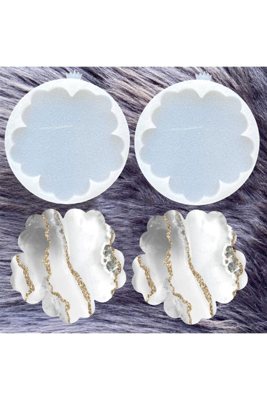 2 Pieces Epoxy Resin Flower Base Silicone Mold, Epoxy Mold