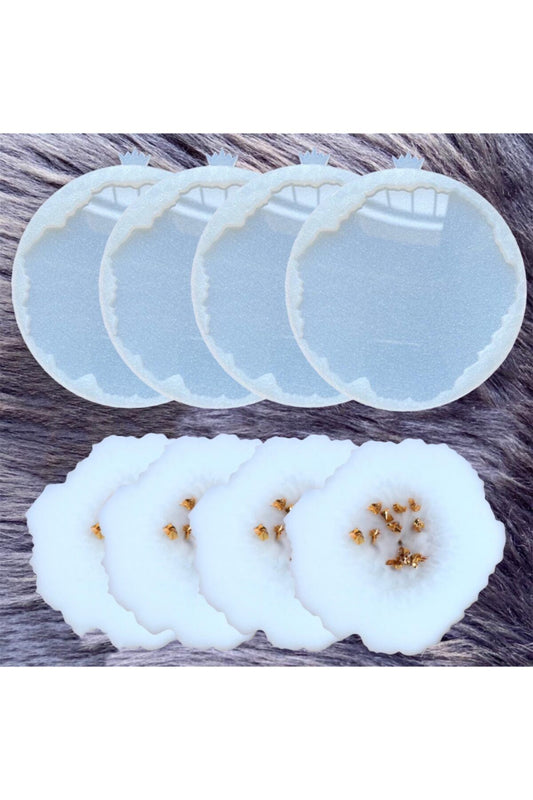 Epoxy Resin 4 Piece Geode Silicone Mold Set, Epoxy Concrete Candle Coaster Mold