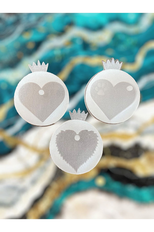Epoxy Heart Silicone Mold Set, Epoxy Earring Necklace Mold, Glossy Epoxy Mold, Resin Mold
