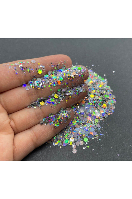 5gr Epoxy Chunky Glitter Silver Holographic