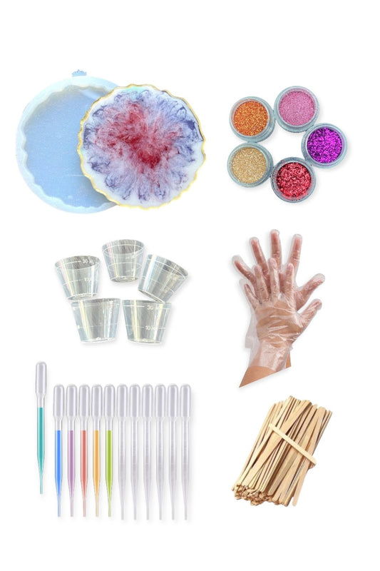 Epoxy Starter Kit, Epoxy Mold Set, Pipette, Casting Container, Epoxy Mold, Glitter