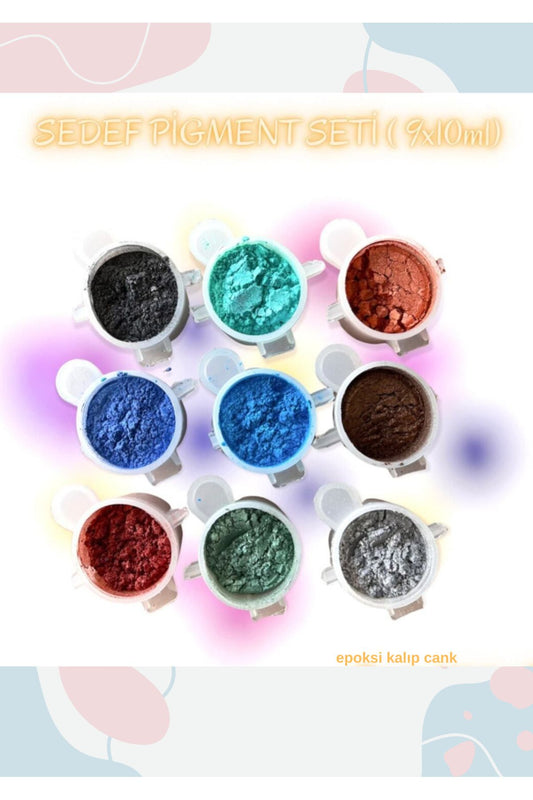 Epoxy Resin Mini Pearl Powder Pigment Paint Set, Epoxy Color Pigment (10ml), Cank