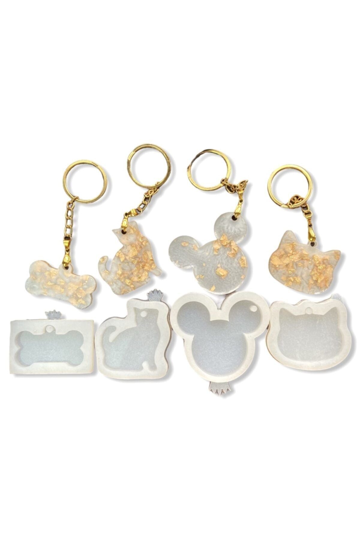 Epoxy Necklace Keychain Silicone Mold Set 4 Pieces