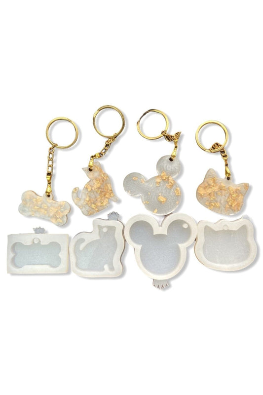 Epoxy Necklace Keychain Silicone Mold Set 4 Pieces