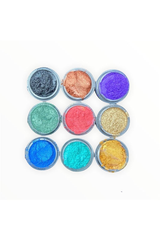 9 Pieces Epoxy Mini Pearl Powder Pigment Paint Set Epoxy Color Pigment Paint 9x10ml