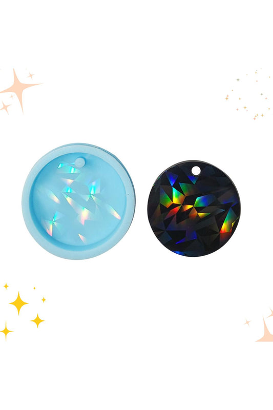 Holographic 5cm Hole Silicone Mold, Keychain Epoxy Mold, Holographic Epoxy Silicone Mold