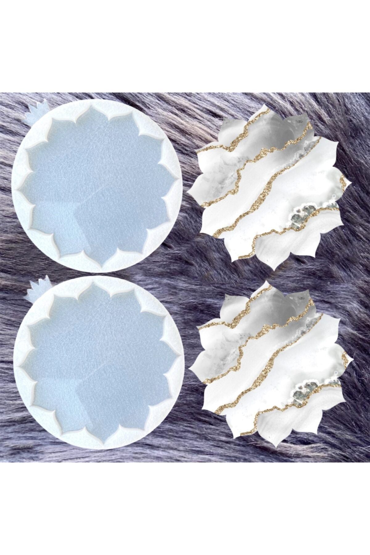 2 Piece Epoxy Resin Coaster Silicone Mold Set