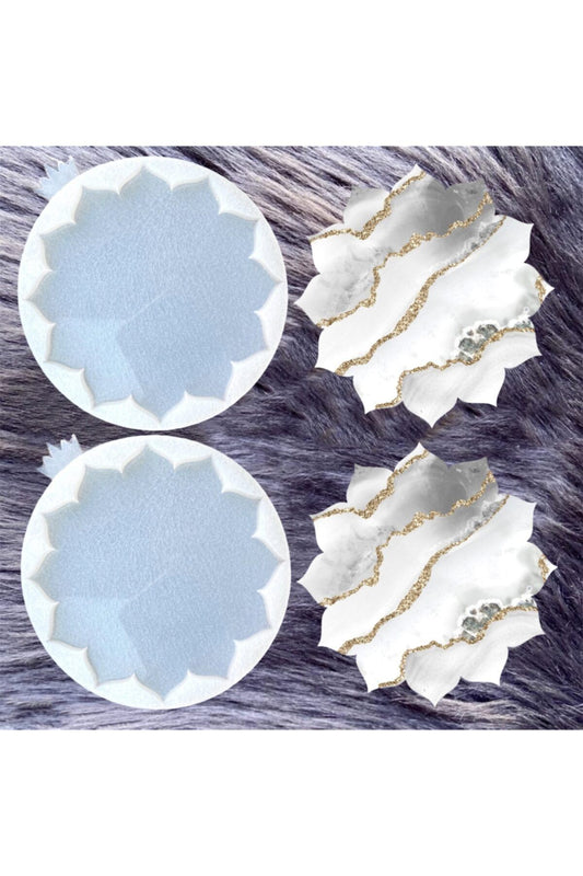 2 Piece Epoxy Resin Coaster Silicone Mold Set