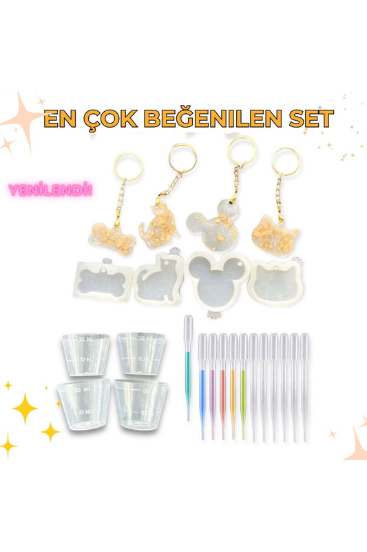 Epoxy Starter Set 4 Pieces Epoxy Silicone Mold - Dropper Pipette - Epoxy Casting Container