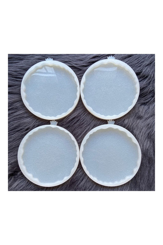 4 Geode Epoxy Coaster Mold, Epoxy Resin Silicone Mold