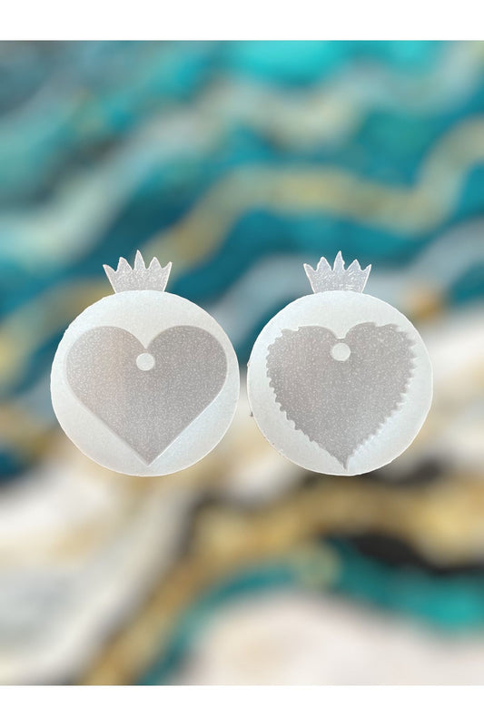 Epoxy 2-Piece Heart Necklace Mold Set, Transparent Epoxy Mold, Epoxy Mold, Epoxy Resin Silicone Mold