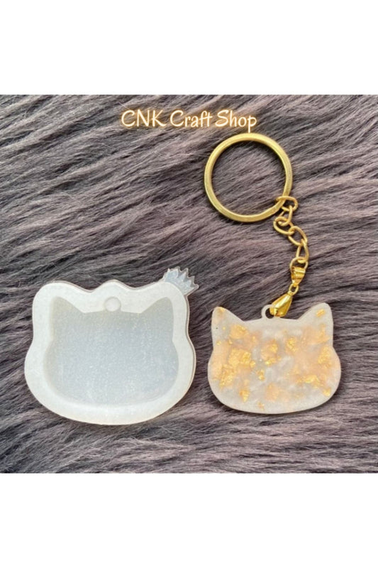 Epoxy Resin Necklace Tag Keychain Cat Silicone Mold, Soy Candle Mold, Scented Stone Mold