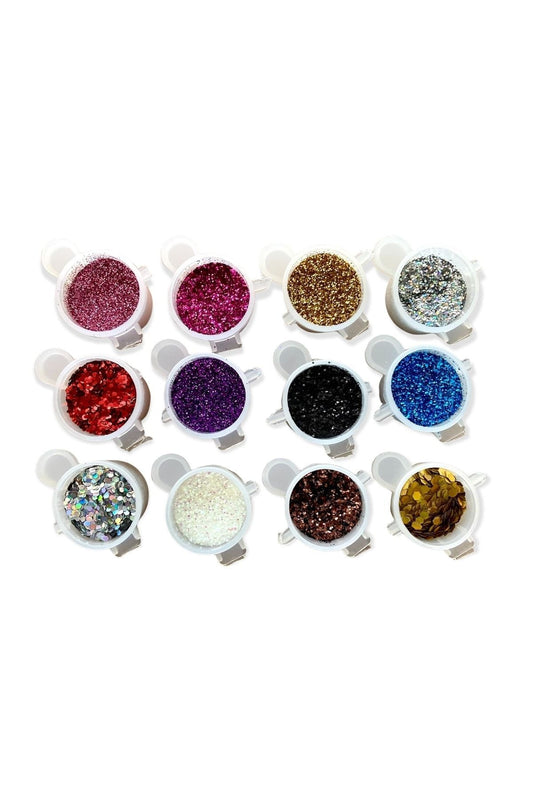 12 Pieces Permanent Nail Polish Glitter Nail Glitter & Glitter/Fake Nail Decorations