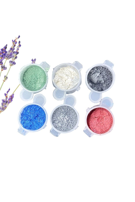 Epoxy Resin Pearlescent Metallic Powder Pigment Set 6x10ml, Clear Epoxy Resin Pigment Set