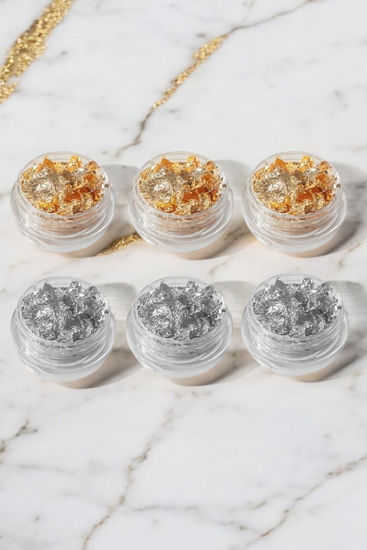 6 Pieces Gold Silver Broken Foil Set For Epoxy Resin, Candle, Nail, Makeup And Decoration Foil