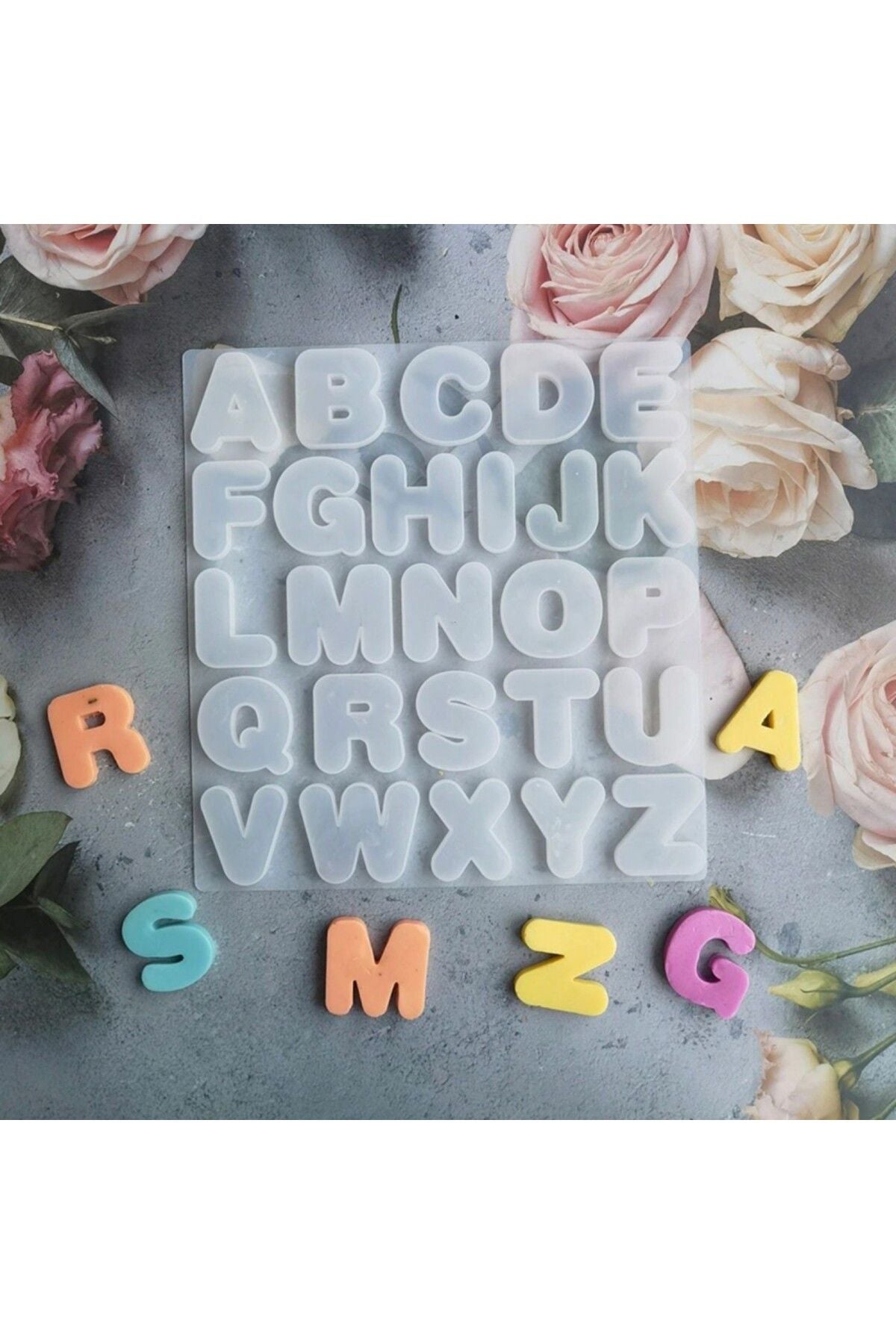 Epoxy Alphabet Letter Silicone Mold Bubble Letter Mold Candle Concrete Mold