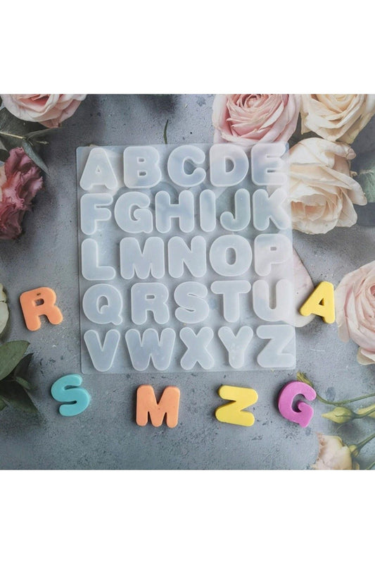 Epoxy Alphabet Letter Silicone Mold Bubble Letter Mold Candle Concrete Mold