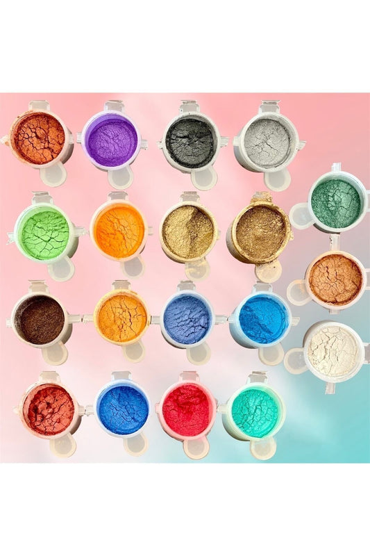 Epoxy Resin Pearl Mica Powder Pigment Set 19x14ml Epoxy Paint, Candle Dye, Pigment Pearl Paint
