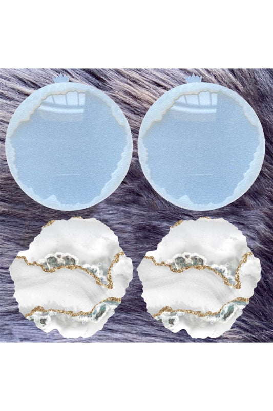 Epoxy Resin Geode Round Coaster Silicone Mold 2 Pieces